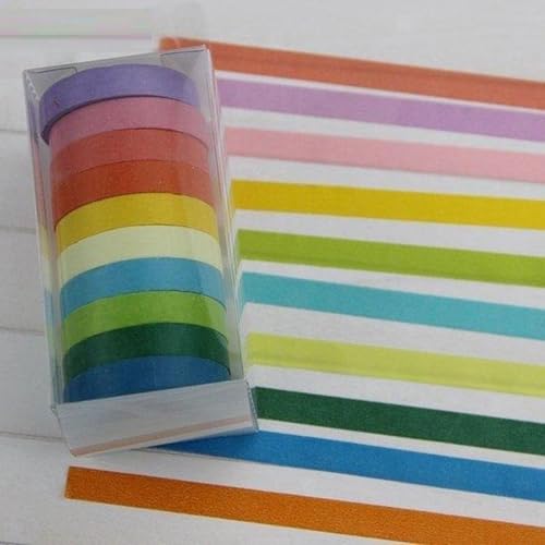 *** Set von 10 verschiedenen Rollen Washi Tape Regenbogen - Klebeband - Handwerk - Dekoration - Van Heble® *** von Heble