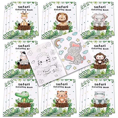 Heboland 24 Stück Mini Malbuch kleine Dschgungel Safari Malbücher für mitgebsel kindergeburtstag, kleine aufmerksamkeit kinder von Heboland