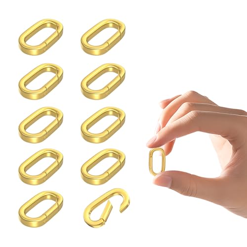 Hebterrka 10 Stück 18K Gold Gefüllt Ovalverschluss Karabiner Halsketten Schnallen Schmuckherstellung verschlüsse für armbänder Armband Verschluss von Hebterrka