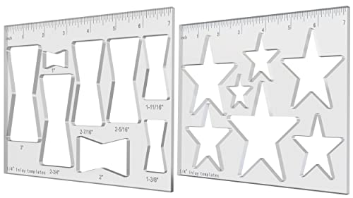 Router Jig Butterfly Star Inlay Templates, Dekorative und Router Templates für die Holzbearbeitung (2 Pack Butterfly&Star) von Hecfu