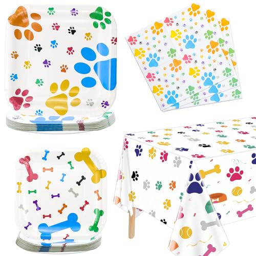 Hund Party Supplies Serve 20 - 61Pcs Teller Servietten Tischtuch Set für Doggy, Kinder, Hund Geburtstag Party Dekorationen Hund Thema Party von Hegbolke