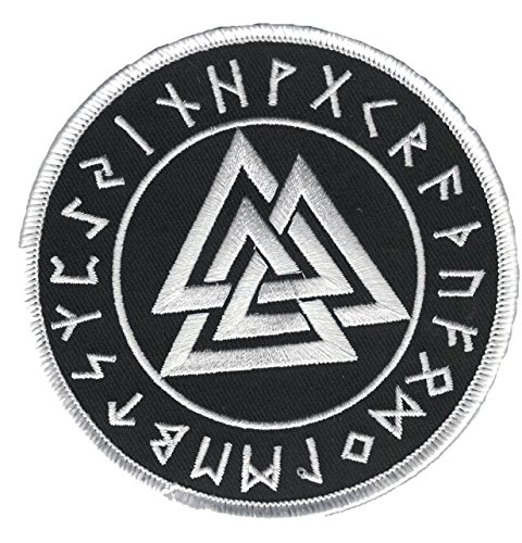 Valknut im Runenkreis Aufnäher/Patch | Walknut - Wotansknoten mit Runen von Heidenklamotten