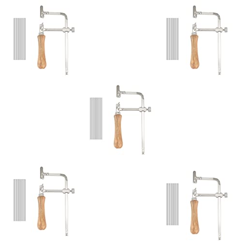 Heiikiuy 5X Coping Saw Stahlrahmen und 60 Stück Durchmesser 1 mm Drahtsäge, Präzises Schneiden für, Metall, Kunststoff Usw. von Heiikiuy