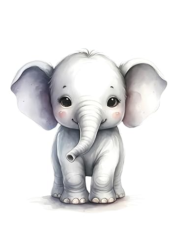 Heimisch Wunder Kinderzimmer Poster Elefant – Liebevolle Wanddekoration für Jungen und Mädchen – Niedliche Deko für das Kinderzimmer - Elefanten Poster für Kinder - Poster Elefanten baby von Heimisch Wunder