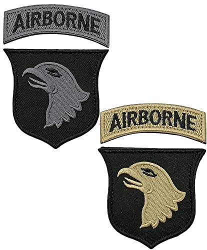 Heiorpai 2 x Aufnäher, 101st Airborne Divisions Screaming Eagle Patch, bestickt, dekorativer Klettverschluss von Heiorpai