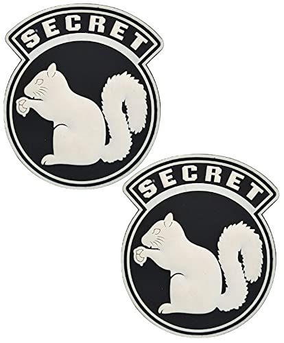Heiorpai Top Secret Squirrel Black OPS PVC Rubber Patch Dekorative Hakenverschlüsse, 2 Stück von Heiorpai
