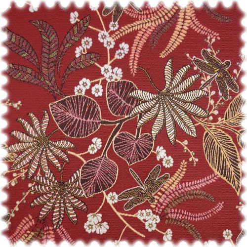 Jacquard Flachgewebe Möbelstoff Planta Rot von Heiro