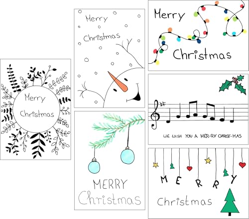 PapierFreunde 6x Weihnachtskarten Klappkarten Set C6 inkl. Umschläge Umschlag Merry Christmas, wie selbstgemacht von Heite