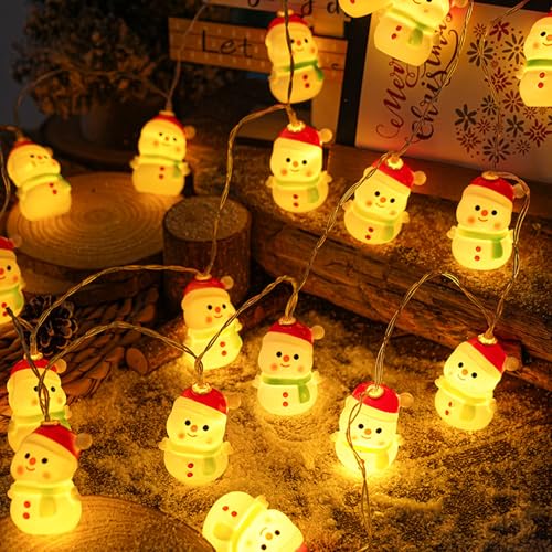 Weihnachtsbär Lichterkette Weihnachten, 3M 20Pcs LED Batteriebetriebene mit 2 Modi, Weihnachtsdeko Warmweiß led Lichterketten Außen und Innen, Weihnachtsbeleuchtung für Weihnachtsbaum (A) von Hekasvm