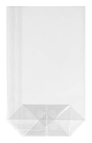 HEKU 100er Packung Transparente Bodenbeutel 160x95x35mm I Stabiler Kreuzboden I Reißfestes Polypropylen Material I Ideal für Süßigkeiten & selbstgebackene Plätzchen von Heku