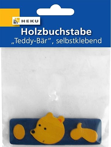 Heku Türschild Holzbuchstabe Teddy-Bär Türdekoration 80mm, Buchstabe:Bindestrich von Heku