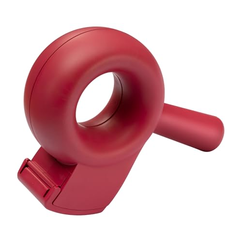 helit H6380025 - Klebebandabroller „the bagel“, rot, Paketbandabroller, Kleberoller, Handabroller von Helit