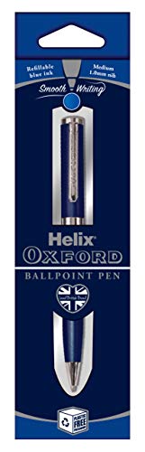 Helix Oxford Premium Kugelschreiber (blaue Tinte) mit plastikfreier Verpackung von Helix