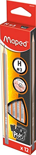 Maped M850025 Bleistift BLACK'PEPS, H, lichtgrau/orange von Helix