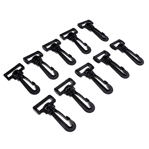 Hellery 10pcs Swivel Snap Schwarz Schnalle Karabinerverschluss Karabinerhaken Paracordaa Schnalle, Schwarz, 25 mm von Hellery