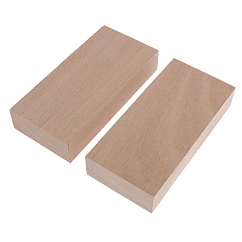 Hellery 2 Stück Premium Buche Holz Schnitzblöcke Schnitzen Rohlinge Anfänger Weichholz Schnitzblock Set Hobby Kit für Erwachsene Kinder - 20x50x105mm von Hellery