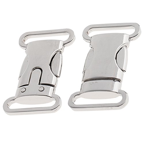 Hellery 2er Pack Hardware Verstellbare Seitenschnallen für Rucksack Gürteltasche Kleidungsstü, Gurtband, 2 Größen (20mm 25mm) für ausauswählen, Silber, 4,5x2,5cm von Hellery