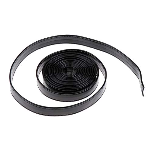 Hellery 3 Meter Lederband Flach 20mm Breite Lederriemen Lederbänder für DIY, 5 Farben - Schwarz von Hellery