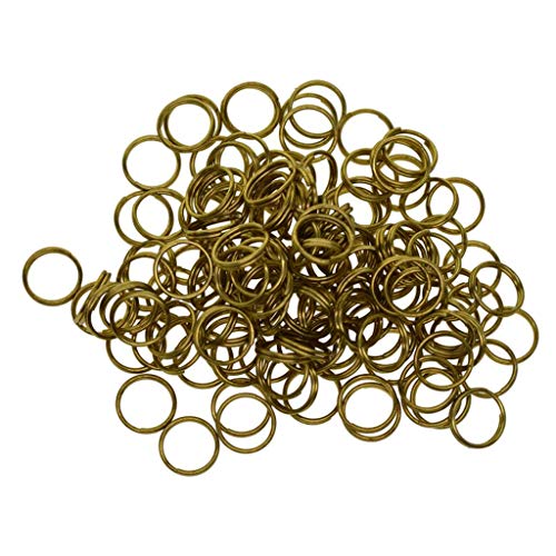 Hellery 50 Retro Golden Split Rings 12mm Schlüsselbund Hakenschlaufe von Hellery