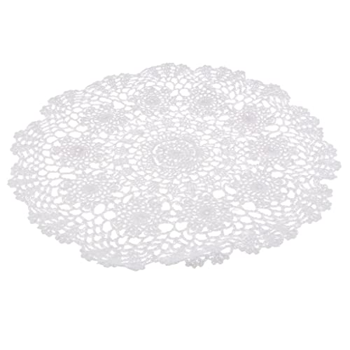 Hellery Lily Crochet Cotton Lace Deckchen Tisch Tischsets Deckchen Mat. Nr, Weiß, 40 cm von Hellery