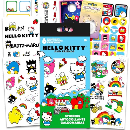 Hello Kitty Sticker Pack for Girls, Kids - Hello Kitty Party Favors Bundle with 6 Hello Kitty Sticker Sheets for Kids Birthday Party Goodie Bags, Crafts, More | Hello Kitty Party Supplies Set von Hello Kitty