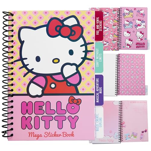 Hello Kitty Stickerbuch Mädchen, Teenager Sticker Album mit 28 Stickerbögen, 400+ Sticker, Sticker Buch Scrapbook, Anime Geschenke für Sie von Hello Kitty