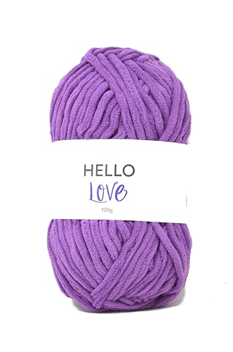 Hello Love Chenille-Garn: 100 g, 65 m, Violett von Hello Love