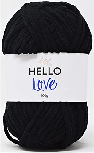 Hello Love Garn, Schwarz, 100 g von Hello Love