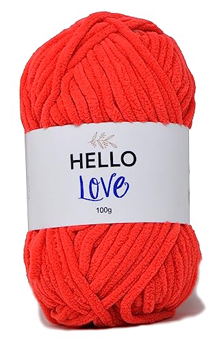 Hello Love - Rot 100g Polyester Garn 6 Super Bulky 65m von Hello Love