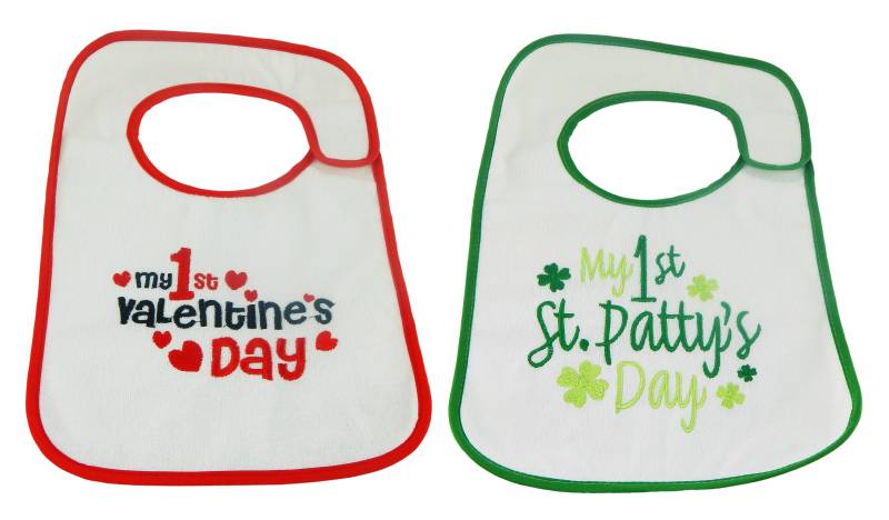 Babys Erster Valentinstag & St. Patricks Tag Lätzchen Set - 2Pk von HelloBabyWonder