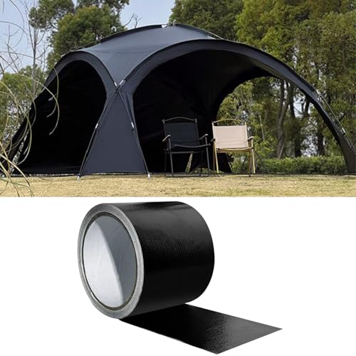 Helweet Planenband, Zelt Klebeband, Reparaturklebeband, Gewebeklebeband, Gewebeband, Geeignet für Zelte, Sonnenschirme, Gartenschirme, Autoabdeckungen, Wasserdicht, Schwarz, 48mm x 20m von Helweet