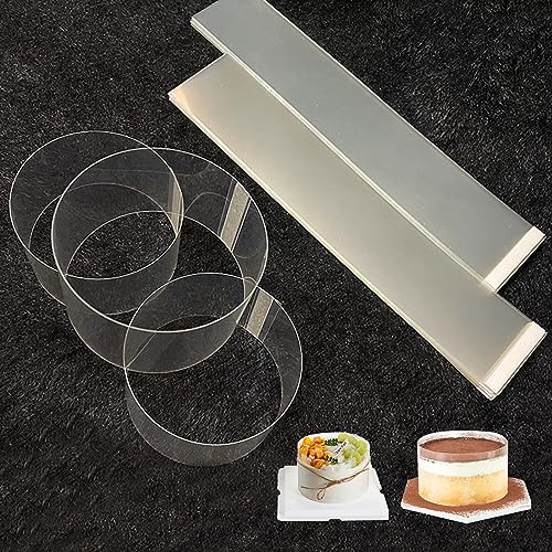 Helweet Tortenrandfolie, Rolle Acetat Folie, Acetat Kuchenstreifen, Acetat Folie, Transparente Acetat, Transparent Rolle Kuchen, Zum Dekorieren von Kuchen, Schokoladenmousse, 50 Stück (5 x 32 cm) von Helweet