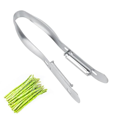 Spargelschäler, Sparschäler, Gemüseschäler, Asparagus Peeler, Doppelschäler, Spargel Schäler, Spargel Gemüse Schäler, Multifunktionaler Spargelschäler aus Edelstahl, Für Zuhause, Küche und Restaurant von Helweet