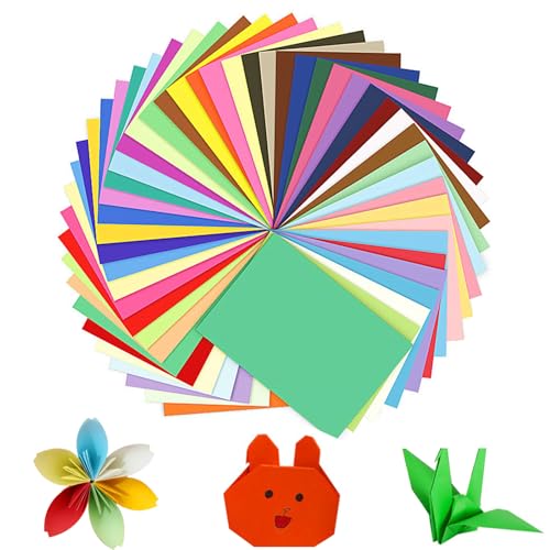 Tonpapier Bunt, Buntes Papier, Bastelpapier Bunt, Buntpapier zum Basteln, zum Malen, Basteln, für Collagen, Scrapbooking, Grußkarten und Verschiedene Bastelprojekte, 50 Stück von Helweet