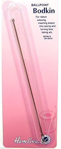 Hemline Ballpoint Bodkin Needle Extra Long Metal Bodkin for Ribbon Weaving Turning Bias by von Hemline