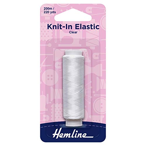 Hemline Strickgummi, transparent, 200 m, Häkeln & Stricken, elastisch, Polyester, Garn von Hemline