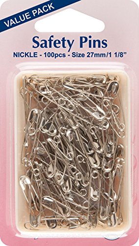 Hemline Haberdashery Sicherheitsnadeln, 27 mm Value Pack Nickel/Silber von Hemline