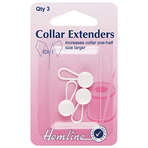 Hemline Hemdkragen Extender- / Verlängerungsknöpfe, Weiß von Hemline