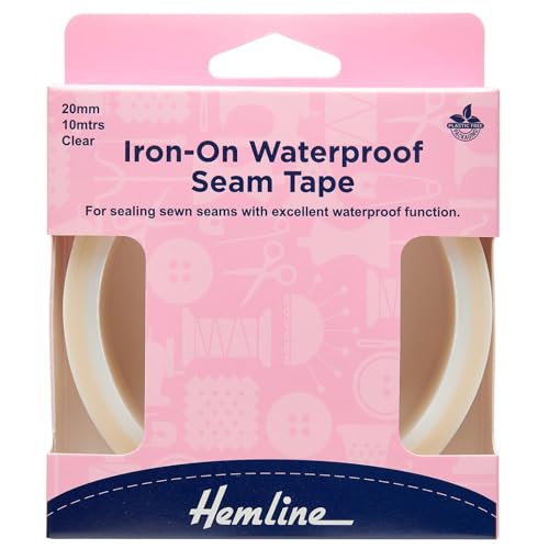 Hemline Nahtband zum Aufbügeln, wasserdicht, 10 m x 20 mm, transparent von Hemline