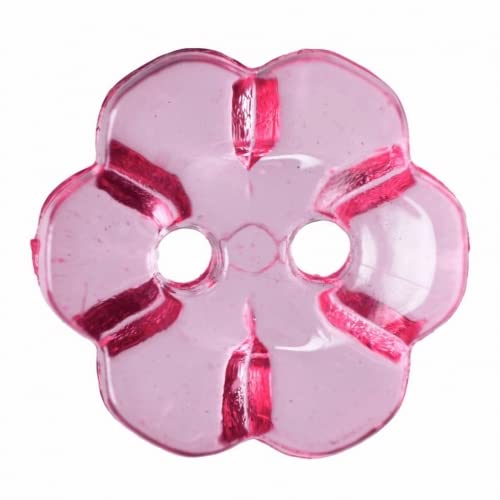 Zwei Loch Pink Knöpfe Blumen 15 mm 5er-Pack von Hemline