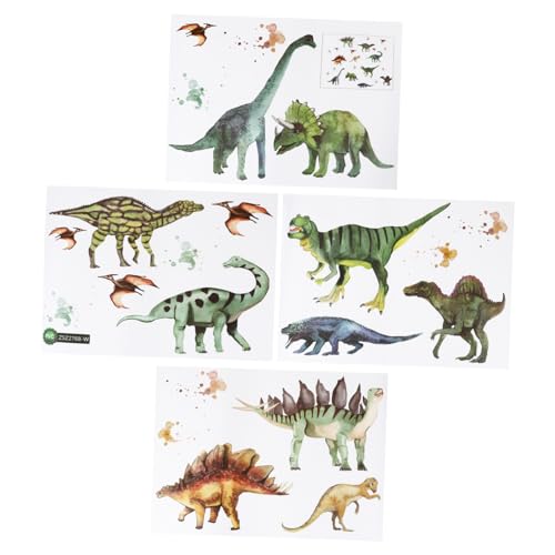 Hemobllo 1 Satz Dinosaurier Tier Wandtattoo Aufkleber Wandtattoo Für Kinderzimmer Hausdeko Stickbilder Raumdeko Tapete Wandbild Spielzimmer Auto Tapeten Wandtattoo Tier Pvc 4 Stück von Hemobllo