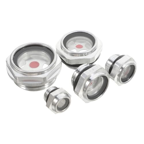 Hemobllo 1 Satz Ölstandsschauglas Ölstandsensor Öltank Anzeige Luftschlaucharmaturen Ölstandsanzeiger Aus Aluminiumlegierung Luftkompressor Düse Kompressorarmaturen Silver 5st von Hemobllo