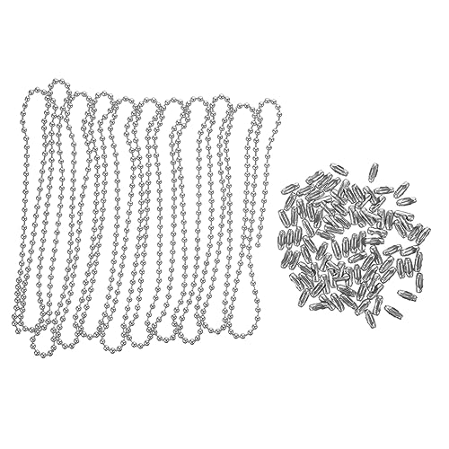 Hemobllo 1 Satz Perlenkette aus Edelstahl Deckenventilator Quetschperlen Bausatz Kabel armkette handschelle reißverschluss Hundemarkenkette Kettenverlängerung ziehen Rostfreier Stahl Silver von Hemobllo