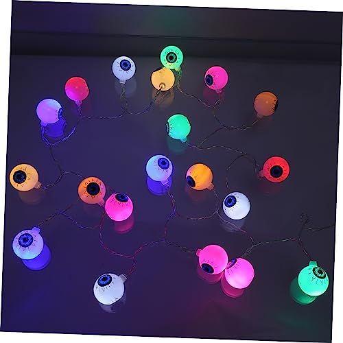 Hemobllo 1 Stück Schnur Ghost Eye Led-lichterkette Augapfel Licht Gummiartige Augäpfel Dekoration Batterie-led-leuchten Lampe Halloween-augäpfel Halloween-lichter Uv Plastik Colorful von Hemobllo