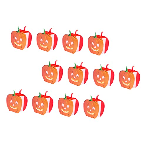 Hemobllo 12st Flammhemmende Papiertüte Mit Halloween-kürbis Tüten Mit Süßen Zapfen Und Bändern Dekorative Kerzenbeutel Halloween-süßigkeiten-eimer Halloween-teelichthalter Fiesta Orange von Hemobllo