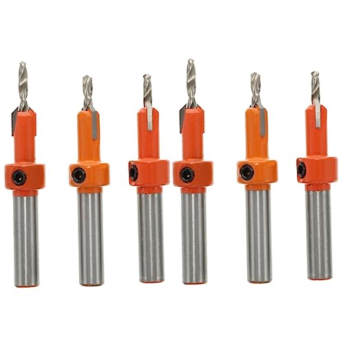 Hemobllo 2 Sätze Senkbohrer Stanzen Countersink Gewürzsieb Twisting Drill Bit Bohrer Set Kernbohrer Hartmetall Holzstopfenschneider Lochbohrer Hochgeschwindigkeitsstahl Orange 3 Stück * 2 von Hemobllo