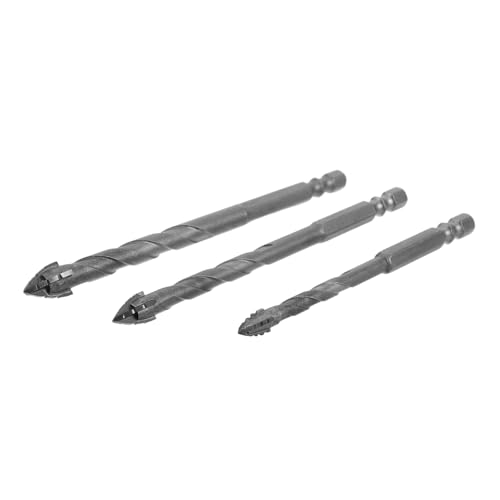 Hemobllo 3-teiliges Set Fliesenbohrer Ersatzlochbohrer Verschiedene Bohrer Metallbohrer-set Bohrer Zum Bohren Von Wänden Bohrer Für Ziegel Bohrer Für Beton Silver Wolframstahllegierung von Hemobllo