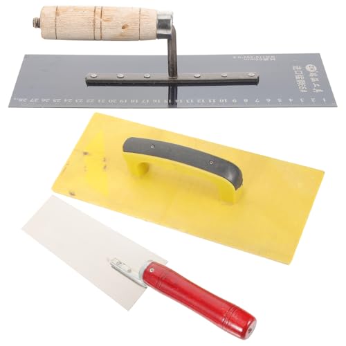 Hemobllo 3St Edelstahlkelle schaber spatel Handspachtel Drywall Tools Rakel Betonbearbeitungswerkzeuge Die Bits Trockenbau Kelle Loch Fliesen mit Einer Kelle Betonschwimmer Rostfreier Stahl von Hemobllo