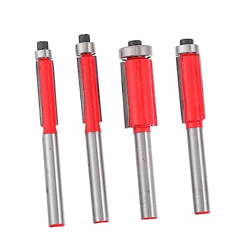 Hemobllo 4 Stück Holzbearbeitungsmesser Fräser Trimmer Sechskantbohrer Tauchrouter Bündiger Router-bit Seitenschneider Trimmen Zange Kabelschneider Kanten Klinge Yg8-legierung Rot von Hemobllo