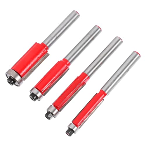 Hemobllo 4 Stück Holzbearbeitungsmesser bündiger Zange trimmen ausstechplatte cutter messser futter Holzbearbeitungsfräser Trimm-Bits-Cutter Messerkörper 45 # Kohlenstoffstahl rot von Hemobllo